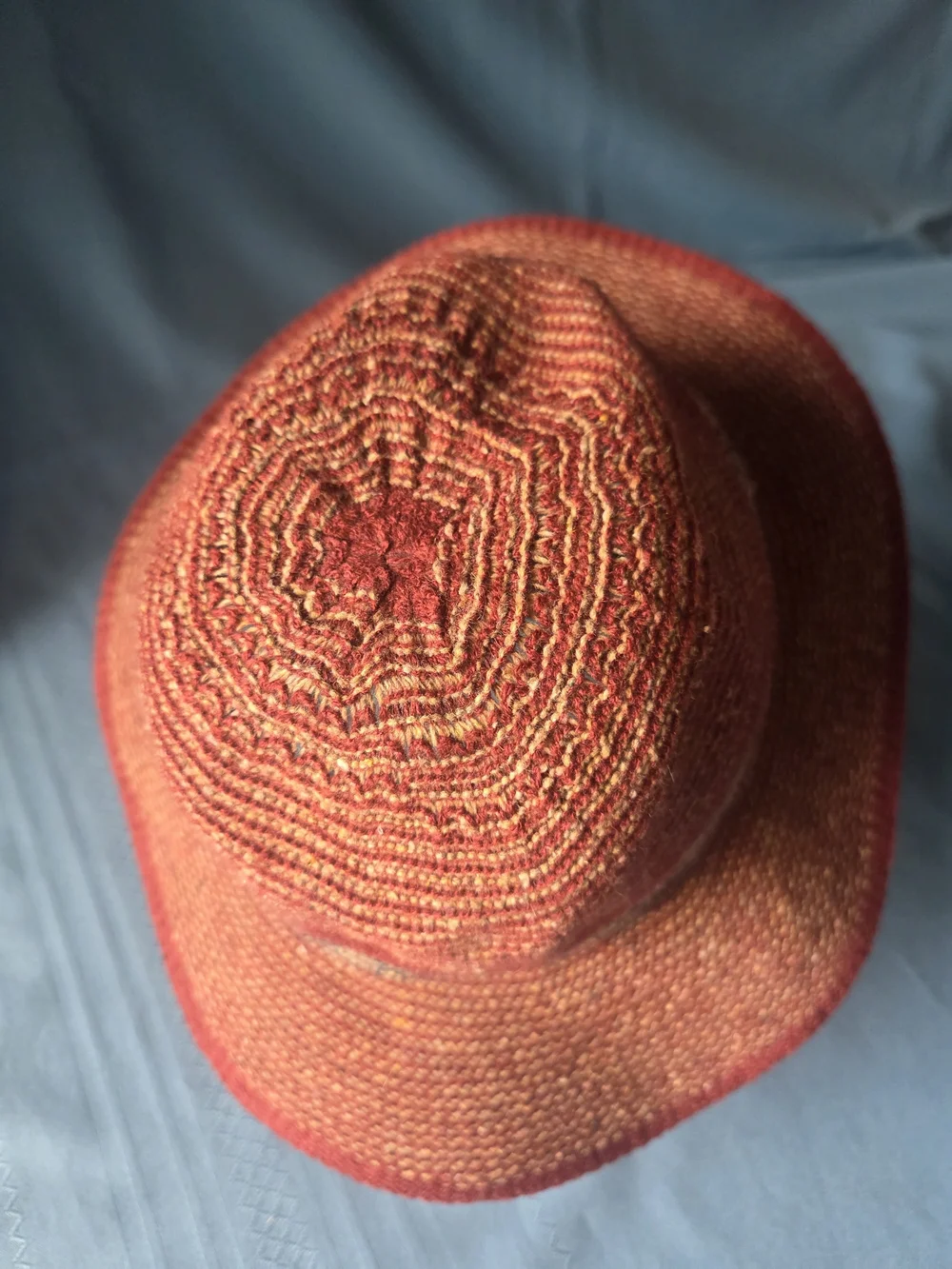 Old County Road Burgundy Woven Bohemian Panama / Fedora Hat OS
